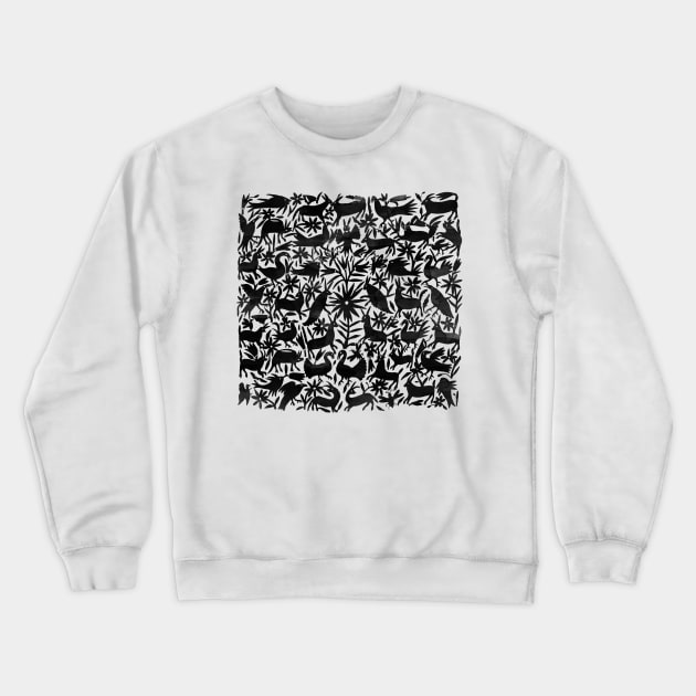 Black Otomi Print Crewneck Sweatshirt by otomi